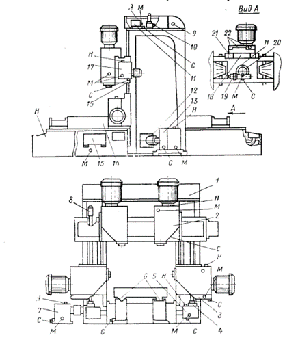Схема смазывания продольно-фрезерного станка