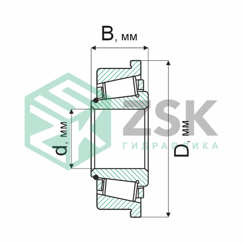 Роликовые подшипники Роликовые подшипники радиально-упорные Подшипник 3077256 280х520х340 3077256