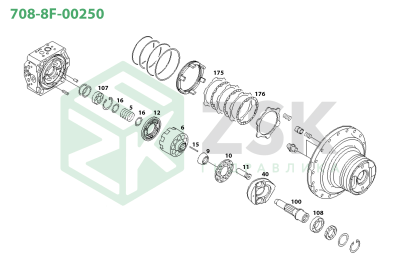 Komatsu 708-8F-00250 TRAVEL MOTOR