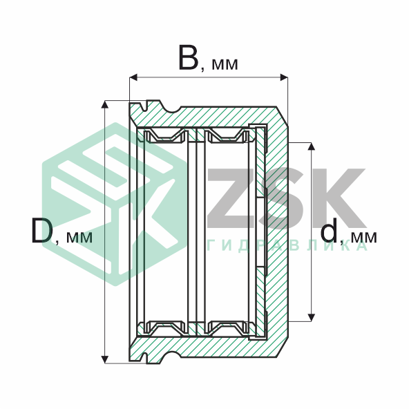 Игольчатые подшипники Игольчатые подшипники (ГОСТ) Подшипник 814712 60х85х94/68 814712