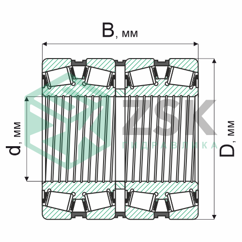 Роликовые подшипники Роликовые подшипники радиально-упорные Подшипник 1077796 480х790х530 1077796