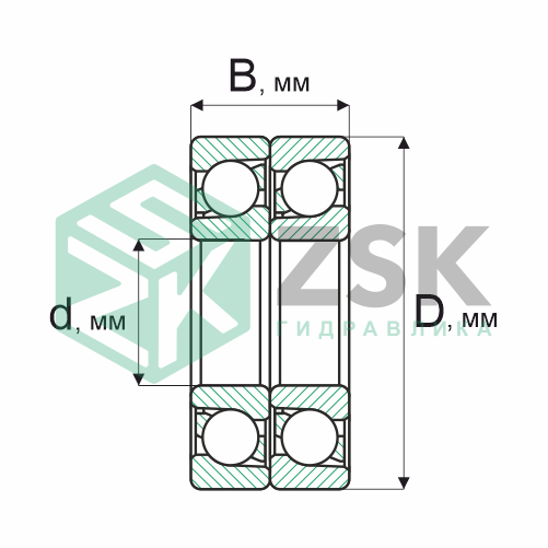 Шариковые подшипники Радиально-упорные шарикоподшипники Подшипник 426305 25х62х34 426305