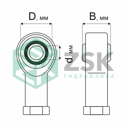 Шарнирные подшипники Подшипники скольжения и шарнирные головки Подшипник GIKR 22-PW 22х54х111 GIKR 22-PW