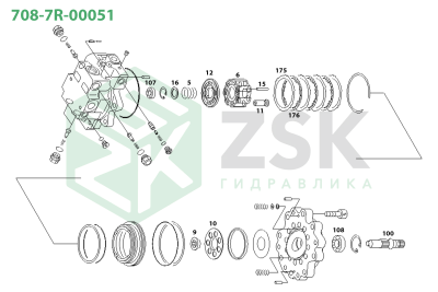 Komatsu 708-7R-00051 SWING MOTOR