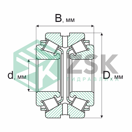 Роликовые подшипники Роликовые подшипники радиально-упорные Подшипник 57707 35х80х57 57707