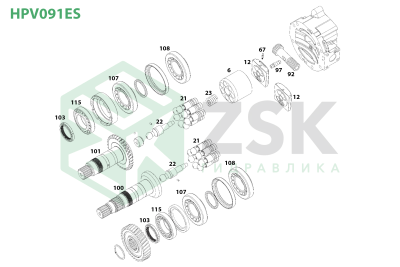 Hitachi HPV091ES MAIN PUMP