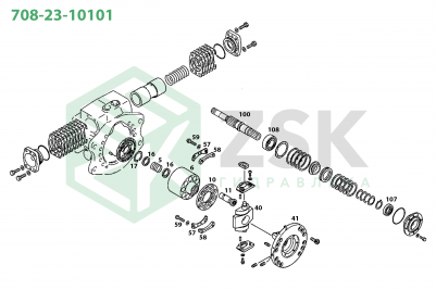 Komatsu 708-23-10101 MAIN PUMP (HPV55+55)