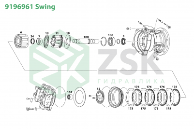 Hitachi 9196961 SWING MOTOR