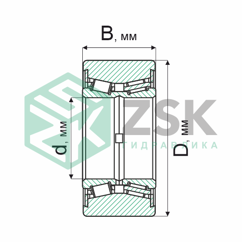 Роликовые подшипники Роликовые подшипники радиально-упорные Подшипник 537708 39х72х37 537708