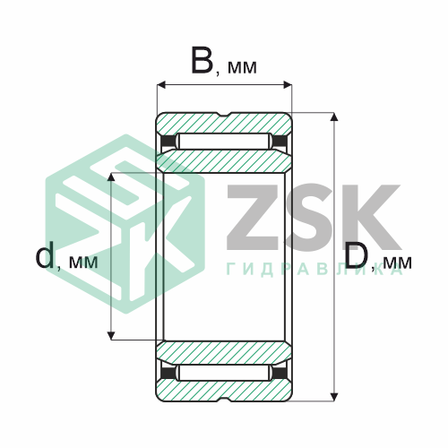 Игольчатые подшипники Игольчатые подшипники (ГОСТ) Подшипник 6254907 42х55х36 6254907