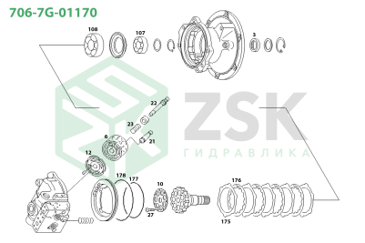 Komatsu 706-7G-01170 SWING MOTOR