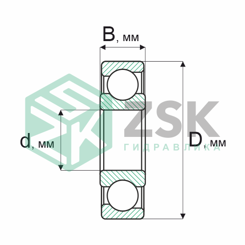 Шариковые подшипники Радиально-упорные шарикоподшипники Подшипник 1766810 50х65х7 1766810