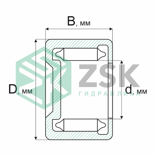 Игольчатые подшипники Игольчатые подшипники (ГОСТ) Подшипник 694900 9.52х14.29х7.92 694900