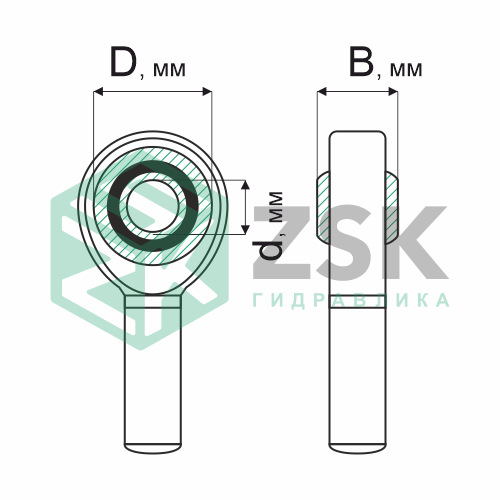 Шарнирные подшипники Подшипники скольжения и шарнирные головки Подшипник GAR 12-UK 12х34х71 GAR 12-UK