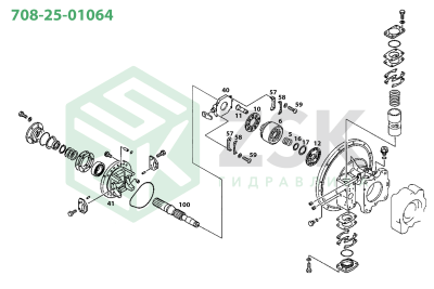 Komatsu 708-25-01064 MAIN PUMP (HPV90+90)
