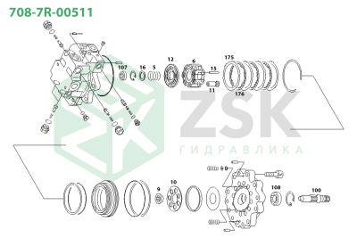 Komatsu 708-7R-00511 SWING MOTOR