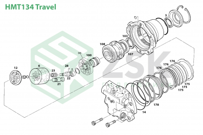 Hitachi HMT134 TRAVEL MOTOR