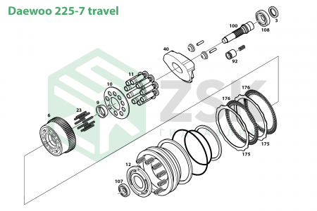 Daewoo225-7 Travel motor
