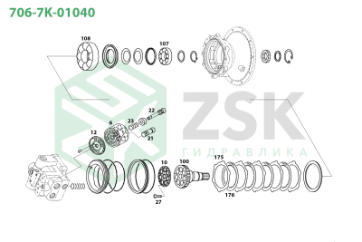 Komatsu 706-7K-01040 SWING MOTOR PC450