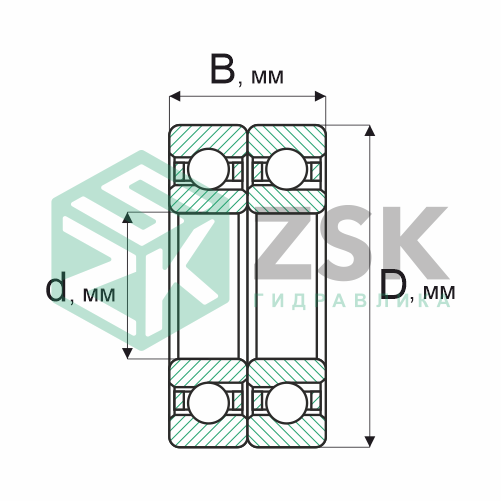 Шариковые подшипники Радиально-упорные шарикоподшипники Подшипник 436113 65х100х36 436113