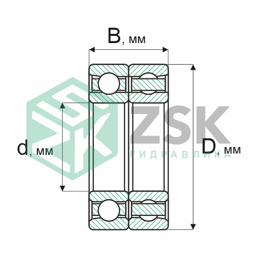 Шариковые подшипники Радиально-упорные шарикоподшипники Подшипник 266312 60х130х62 266312