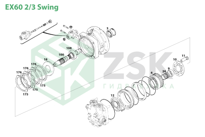 Hitachi EX60-2/3 SWING MOTOR